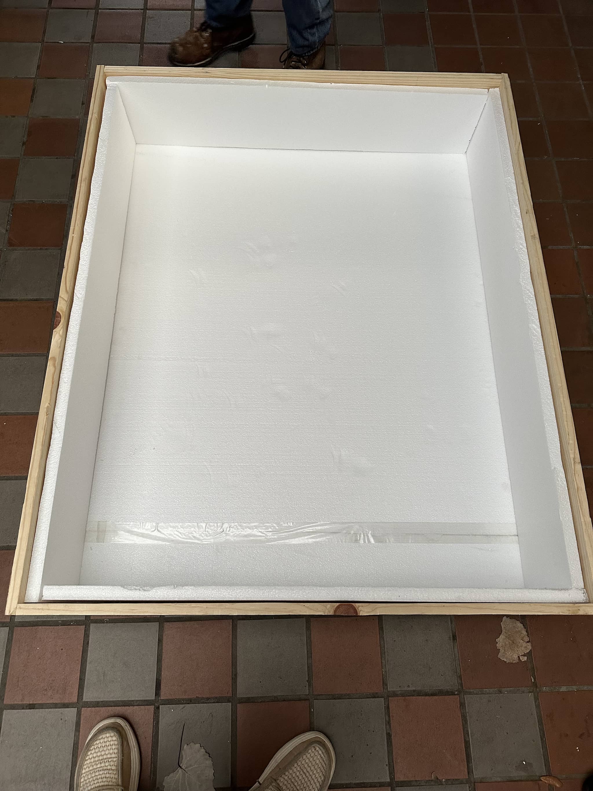 Large item custom crate in progress — Austin Crate & Freight shop